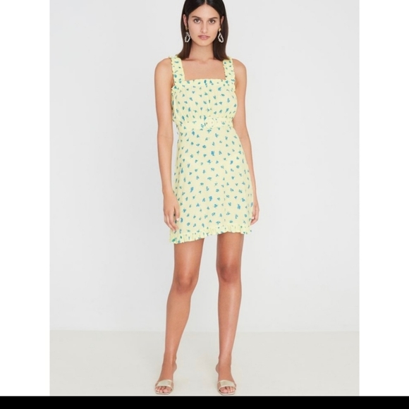 NEW Faithfull the brand Luda Lemon mini dress - Picture 3 of 8